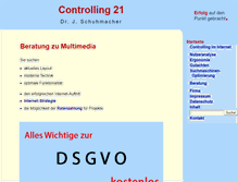 Tablet Screenshot of controlling21.de